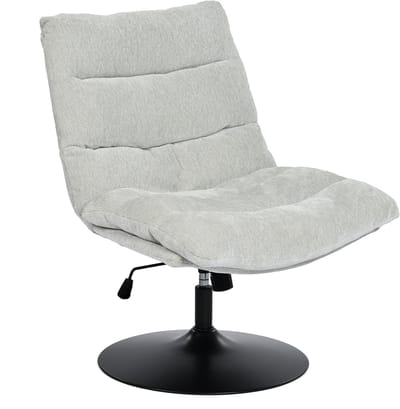 MEUBLES COSY Draaifauteuil – verstelbare hoogte chenille-stof zonder armleuningen - Grijs