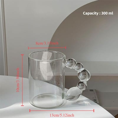 Koffiemokken in Europese stijl Luxe handvat Koffie Melk Afternoon Tea Kop Creatieve Bubbels Glazen Kopjes Voor Vriend Cadeau 300ml