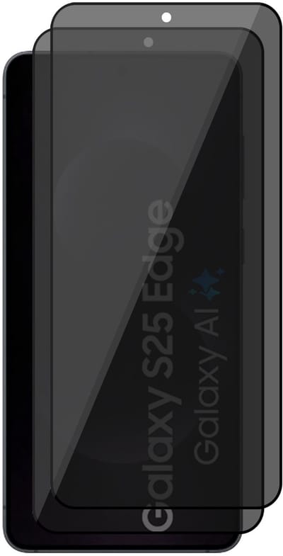 Privacy Screenprotector geschikt voor Samsung Galaxy S25 Edge - 2x Volledig Dekkend Glas Screen Protector