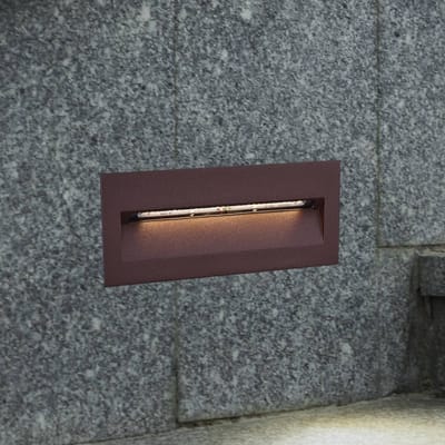 Lucande - Wandlamp buiten - 1licht - Aluminium, polycarbonaat - H: 7.6 cm - roest - Inclusief lichtbron