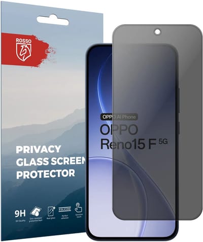 Rosso Privacy Screen Protector Geschikt voor Oppo Reno 15 F - 9H Gehard Glas - Case Friendly Tempered Glass - Eenvoudige Installatie