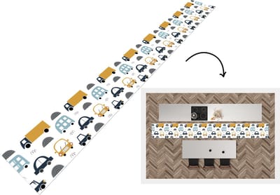 Keukenloper - Keukenmat - Patroon - Jongens - Auto - Kind - 400x50 cm - Keuken vloerkleed