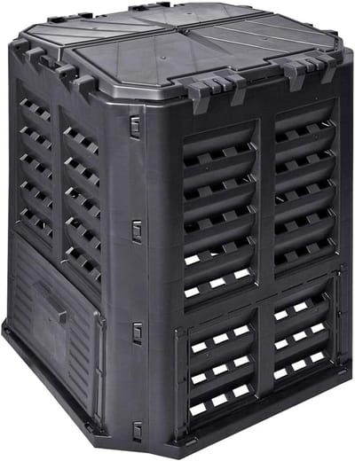 Tuincompostbak - Compostvat Afvalbak - Compost Maken - Snelle Afbraak Warmte - 360 Liter 84cm Hoog - Zwart