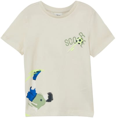 s.Oliver - Jongens t-shirt - Maat 104/110 - Jongens - Creme - onbekend materiaal