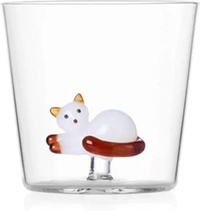Ichendorf Milano - Tumbler Tabby Cat - Handgeblazen glas - Cadeau voor mama