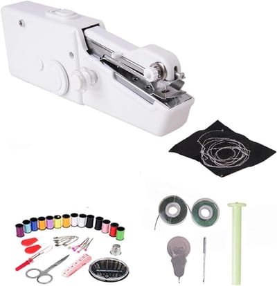Mini Naaimachine - Draagbaar Naaispul - Kleding Repareren - Batterij of Adapter - 20.5 cm Lengte - One Color
