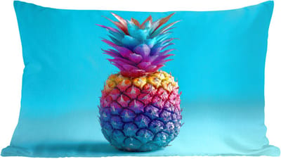 Sierkussens - Kussentjes Woonkamer - 60x40 cm - Ananas - Regenboog - Blauw - Popart
