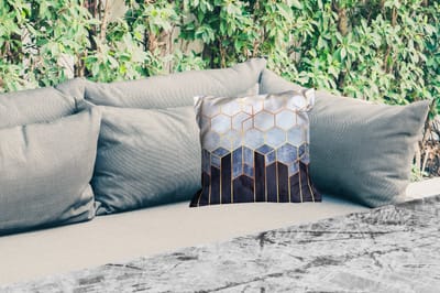Tuinkussen - Hexagon - Gold - Luxe - Patronen - 40x40 cm - Weerbestendig