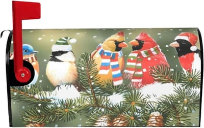 Decoratieve Magnetische Brievenbushoes met Vogel en Kerst Sjaal - Waterdicht Buiten Decoratie