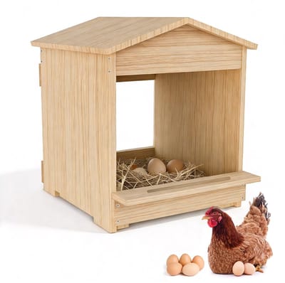 Vogelhuisje voor kippenhok van gelakt hout, waterdicht, voor verschillende kippenrassen, 38,5 x 30,5 x 29 cm