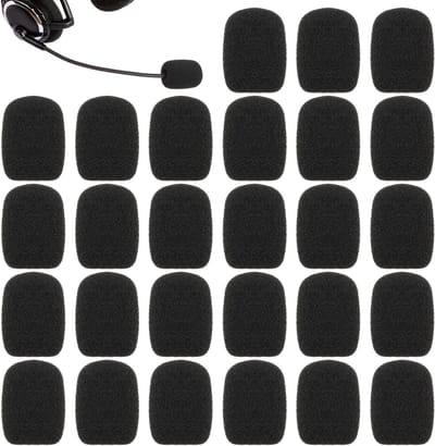 Microfoonhoes Schuim - Popfilter Windkap - Studio Opnames - Universele Pasvorm - 30 Stuks - Zwart