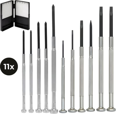 Lomera Precisie Schroevendraaierset - Mini Schroevendraaier Set - Kleine Schroevendraaiers - Schroevendraaierset 11-delig - Schroevendraaierset Voor Horloges - Schroevendraaierset Voor Brillen - Elektronica Schroevendraaier Set