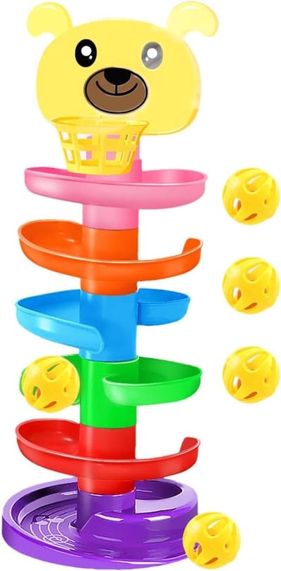 Schuiftoren met ballen - Knikkerbaan spel - Educatief spel - 6 niveaus - 22.7 x 17 x 14 cm - Multicolor