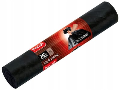 Paclan Big&Strong Serie - Vuilniszakken - 240l - Zwart - 5 Stuks