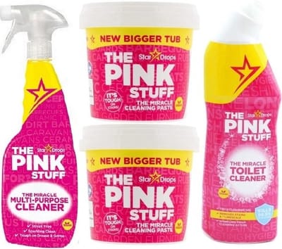 Stardrops 4x The Pink Stuff - Het wonder reinigingsmiddel – Allesreiniger spray - 2X 850gr Schoonmaakpasta - Toiletreiniger - Milieuvriendelijk - Huishouden