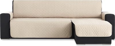 Belmarti Geo Quilt chaise-longue bankbeschermer rechts - 240 cm - Beige