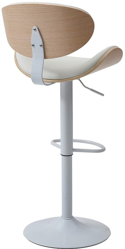 Vente-unique Set van 2 barkrukken van kunstleer en metaal - Afstelbare hoogte - Licht naturel en wit - MONTENEGRO L 49.5 cm x H 111 cm x D 46 cm