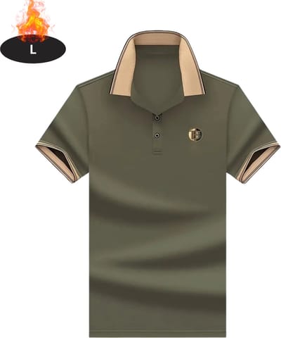 Livano Poloshirt Heren - T-Shirt Heren - Shirt - Overhemd - Polo Shirt - Legergroen - L