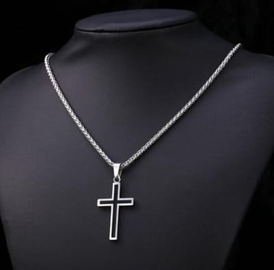 Ketting met open kruisje zilverkleur