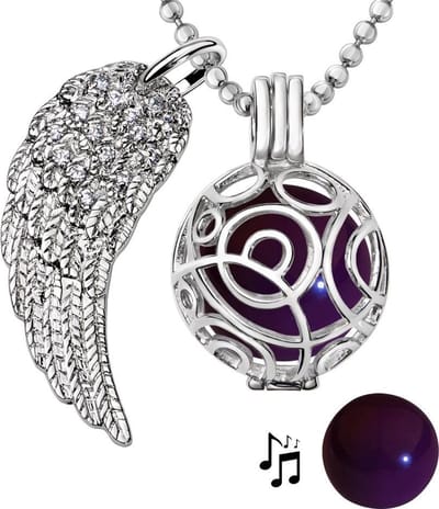 Engelenroeper 18mm Bolhouder met Ketting 90cm en Bolletje - Dames - Zilverkleurig Cirkels - EBS18024