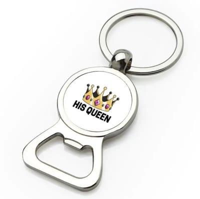 Akyol - his queen flesopener - Verjaardag - haar - hem - grappige tekst - 9 bij 3 cm