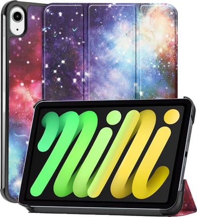 Hoes - Geschikt voor Apple iPad Mini 7 (2024) - 8.3 inch - 7e Generatie - Dun & Stevig - Trifold Bookcase - Hard Cover - Hardcover Book Case - Tablet Hoesje - Galaxy