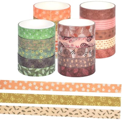 20 Rolls Washi Tape - Colourful Paper Tape - Decorative Masking Tape - Scrapbooking Accessories voor Crafts en DIY projecten