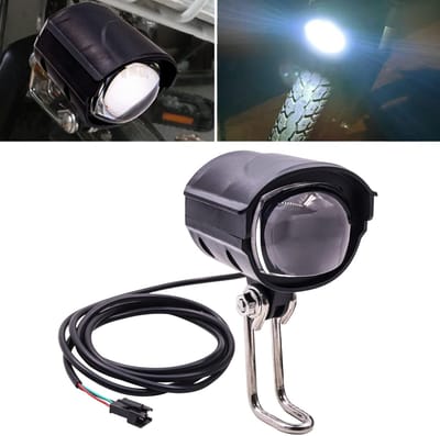 VHV - E-bike koplamp - LED voorlicht voor elektrische fiets - fiets koplamp 36V/48V waterbestendig 180° verstelbaar met claxon - voor e-bike, e-step en scooter
