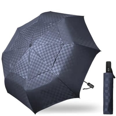 Nivard Moderne Golf Paraplu - Stormparaplu - Opvouwbaar - Windproof - Stormproef - UV Bescherming - Umbrella - Draagbaar - Donkerblauw