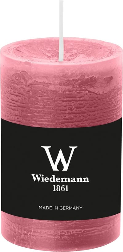 Wiedemann Cilinderkaars/stompkaars - rustieke kaars - oudroze - 6 x 9 cm - 30 branduren