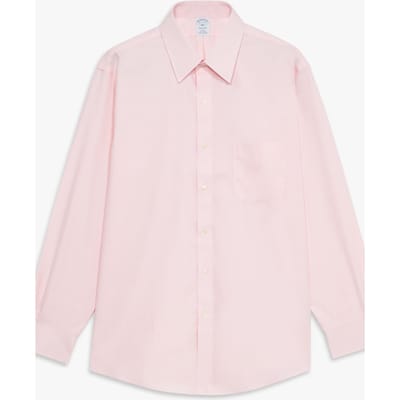 Brooks Brothers Non-iron Regular Solid Shirt Medium Pink Maat: 44.5/34 | Zakelijke Overhemden Outlet | Heren | Roze