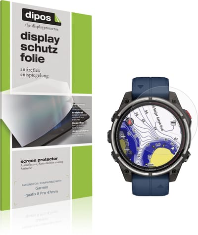 dipos – 6x Matte Beschermfolie geschikt voor Garmin quatix 8 Pro 47mm | Krasbestendige & antireflecterende Screenprotector Ultra-Thin