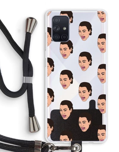 Case Company® - Hoesje met koord geschikt voor Samsung Galaxy A71 hoesje met Koord - Ugly Cry Call - Telefoonhoesje met Zwart Koord - Bescherming aan alle Kanten en Over de Schermrand