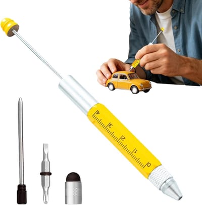 Multifunctionele Pen - Gereedschap Pen - Huisreparatie Kantoor - Schaalverdeling 6-in-1 - 166 cm - Geel