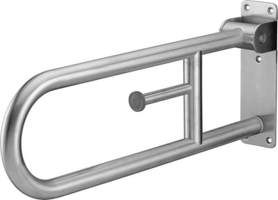 Toiletbeugel RVS opklapbaar 60 cm met toiletrolhouder, wandbeugel, toiletsteun - Luxe geborstelde afwerking