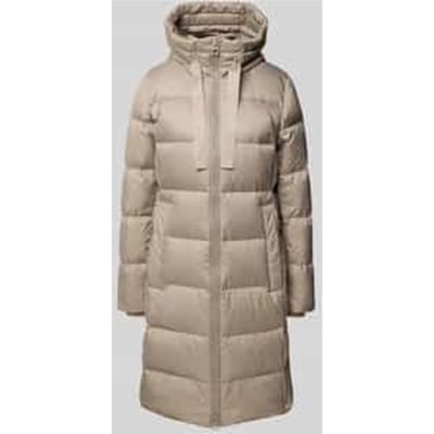 Shaped fit lange donsjas met capuchon