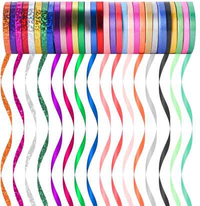 Cosensi- Cadeaulinten 31 Rollen - 5 mm x 10 m - Geschenken/Decoratie - Bruiloft/Kerstmis - Ballonnen/Strikken - Gemengde Kleuren/Pailletten - Lint