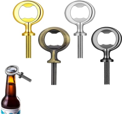 Flesopeners, 4 stuks lege flesopeners inzetstukken kits met schroefdraad bieropener hardware legering flesopenerkits voor doe-het-zelf flesopener project ambacht hout draaien