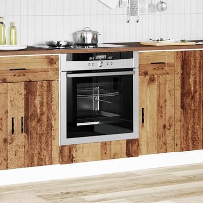 vidaXL - Ovenkast - "Porto" - bewerkt - hout - oud - houtkleurig