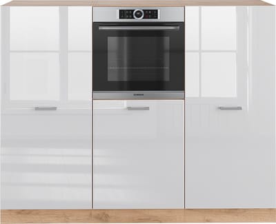 Vicco R-Line Keukenblok – 180 cm zonder werkblad Wit hoogglans/goud power eiken