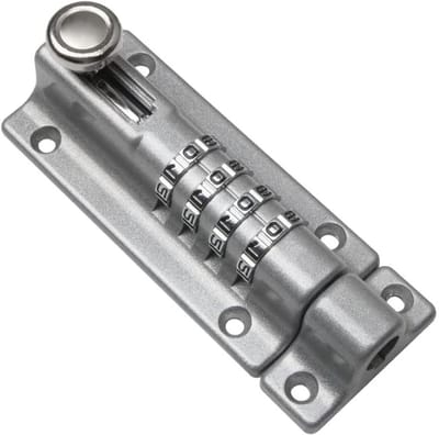 4 Digit Combinatieslot voor Deur - Robuuste RVS Schuifslot met Anti-Tamper Schroeven en 120mm Lengte