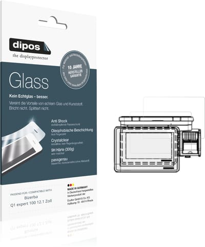 dipos – 2x Pantserfolie geschikt voor Bizerba Q1 expert 100 12.1 Zoll | 9H Screenprotector