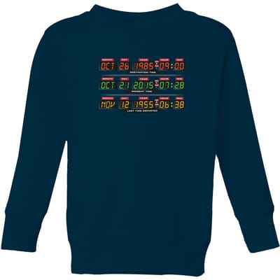 Back To The Future Destination Clock Kids' Sweatshirt - Navy - 110/116 (5-6 jaar)
