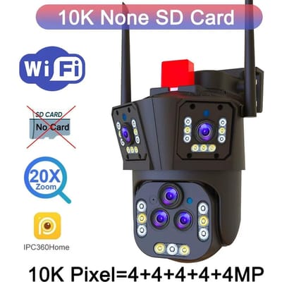 Zonnecamera 4G SIM-kaart WiFi Draadloos netwerk 360 IP 8MP 4K HD CCTV-batterij Dubbele lens Buiten Smart Home Beveiliging Surveillance WiFi Cam