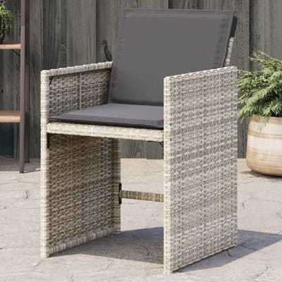 Tuinstoelen met kussens - Opvouwbare stoelen - Buiten zitten - Inklapbare rugleuning - 4 stuks - Lichtgrijs