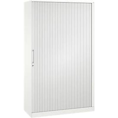 Roldeurkast ASISTO C 3000, 5 ordnerhoogten, met akoestische roldeuren, 1200 mm breedte, wit/wit