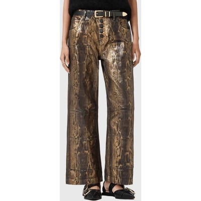 AllSaints Tay Carpenter Jean Snake Gold Taglia: W27 | Pantaloni di pelle Outlet | Donna | Giallo