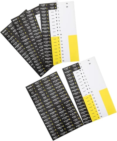Elektrische Labels - Groepenkast Stickers - Foutpreventie - Waterbestendig Scheurbestendig - 29 x 17 cm - Zwart
