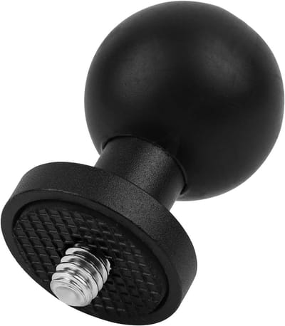 Kogelbevestigingsadapter voor 1/4 Inch schroefpen voor actiecamera bevestiging - Fiets en motor telefoonhouder.