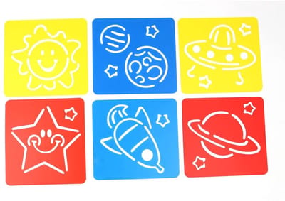 Dailygoody - Sjablonen voor kinderen - Creatief tekenen - Wasbare schildersjablonen - 14 x 15 cm - Dierensjablonen - Geschikt voor knutselen - 6 stuk